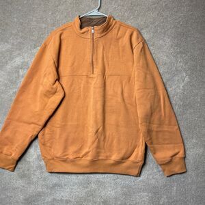 Outdoor Life 1/4 Zip Pullover Mens L Brown Minimalist Cozy Quiet Luxury Classic